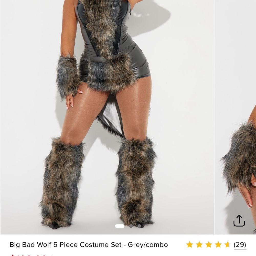 Fashion Nova Big Bad Wolf Costume - Gray and Black
